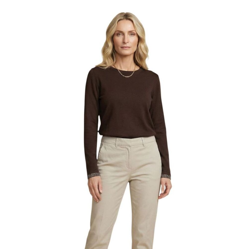 Street One Brown Cotton Long Sleeve Women's T-Shirt